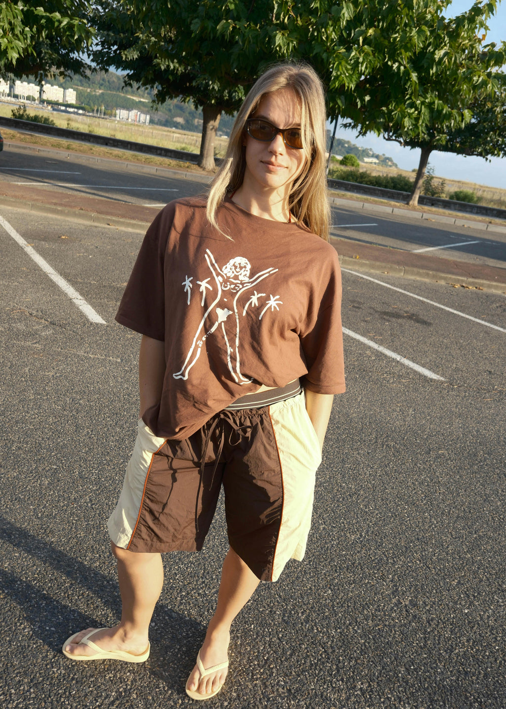 Bush Woman Tee in Brown/Cream