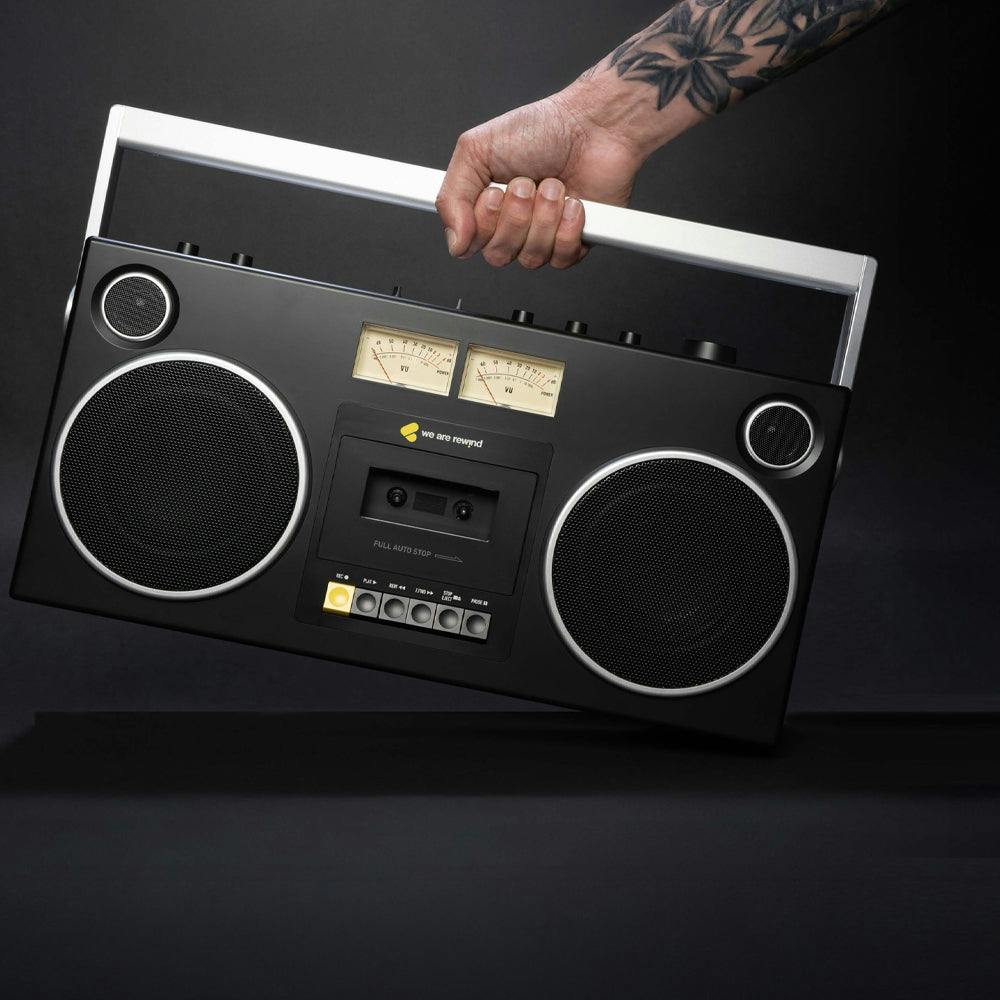 We Are Rewind Getto Blaster Cassette Player & Recorder - Curtis, Black