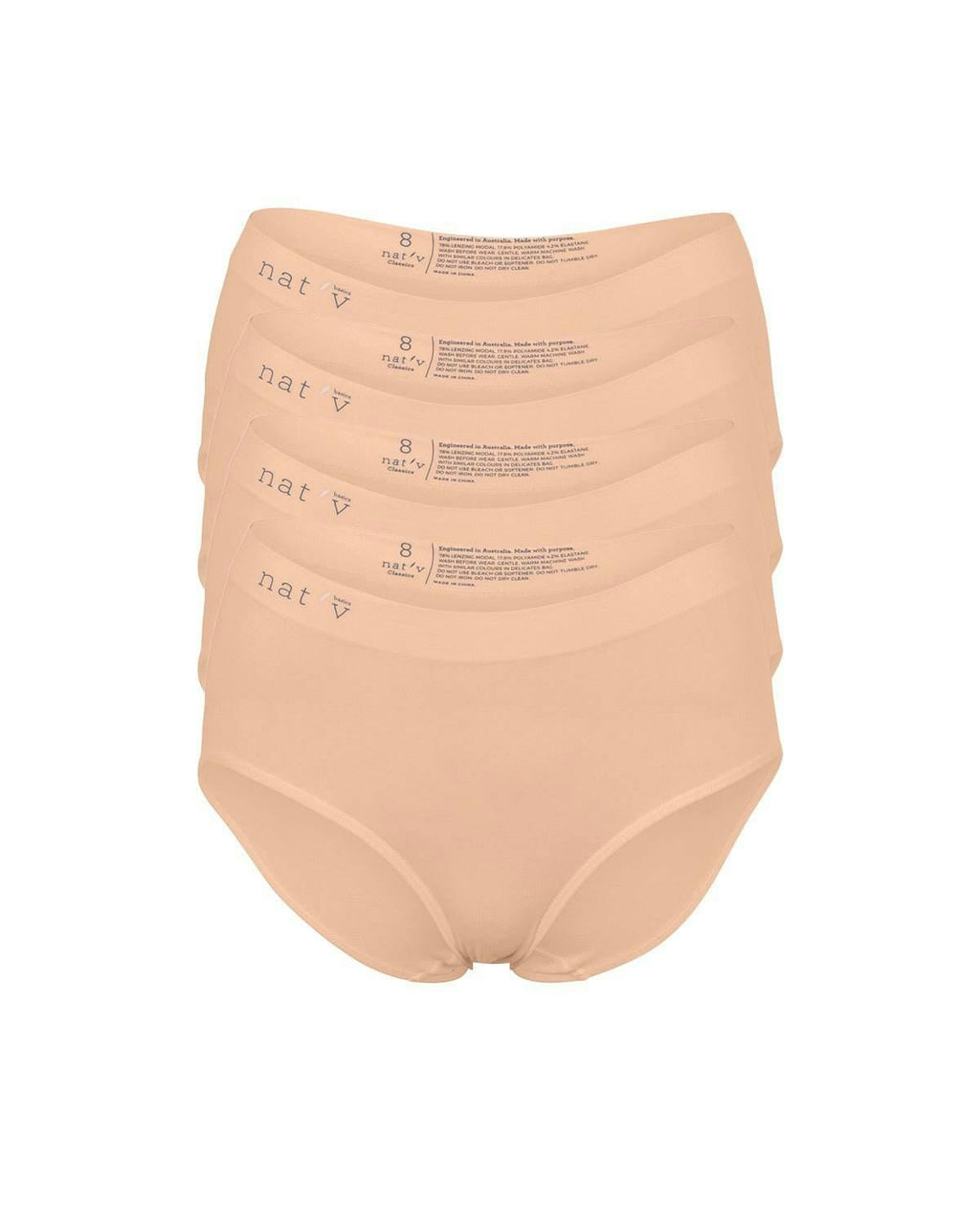 Classic Modal Full Brief Underwear 4 Pack - Bone