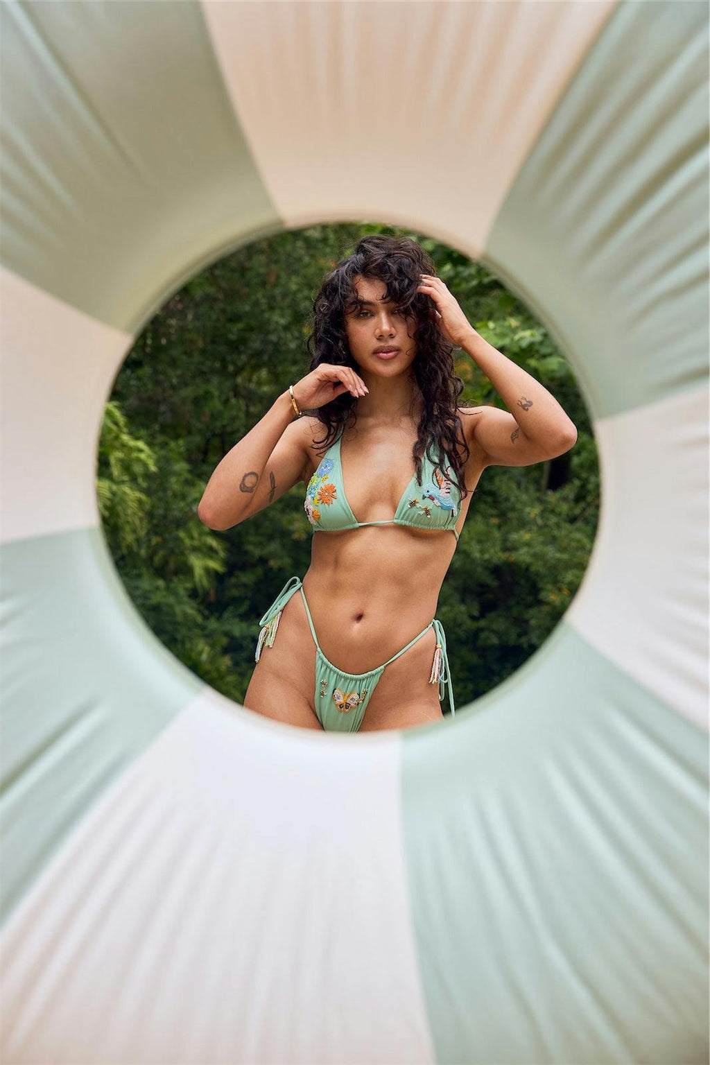 BEADED KINI TOP - MOCKINGBIRD