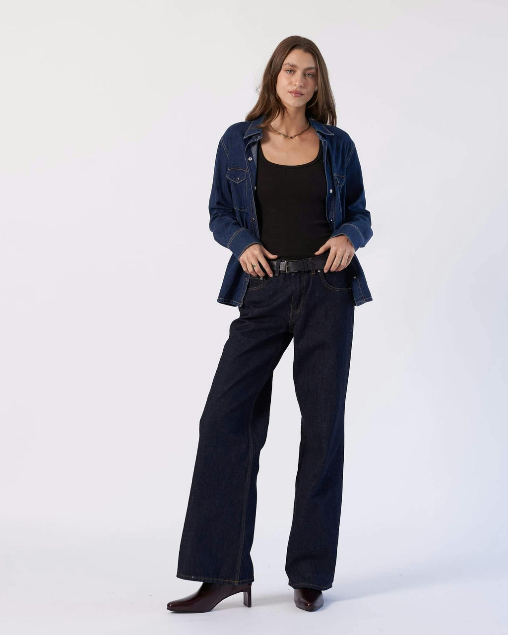 Rhue Low Wide Jeans TALL - Stream Rinse