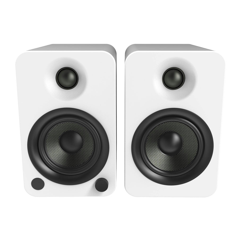 Kanto YU4 (2nd Gen) 160 W Powered Bookshelf Speaker with Bluetooth 5.3, Built-in Phono Preamp, USB-C and Optical Inputs - Matte White