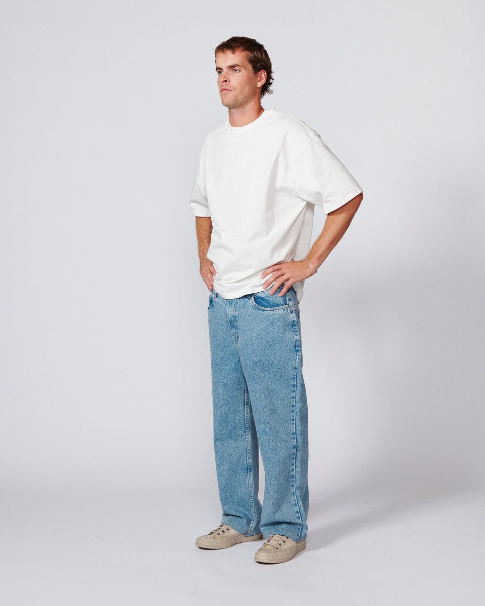 Peaty 5 Pocket Denim Carpenter Jean - Washed Blue
