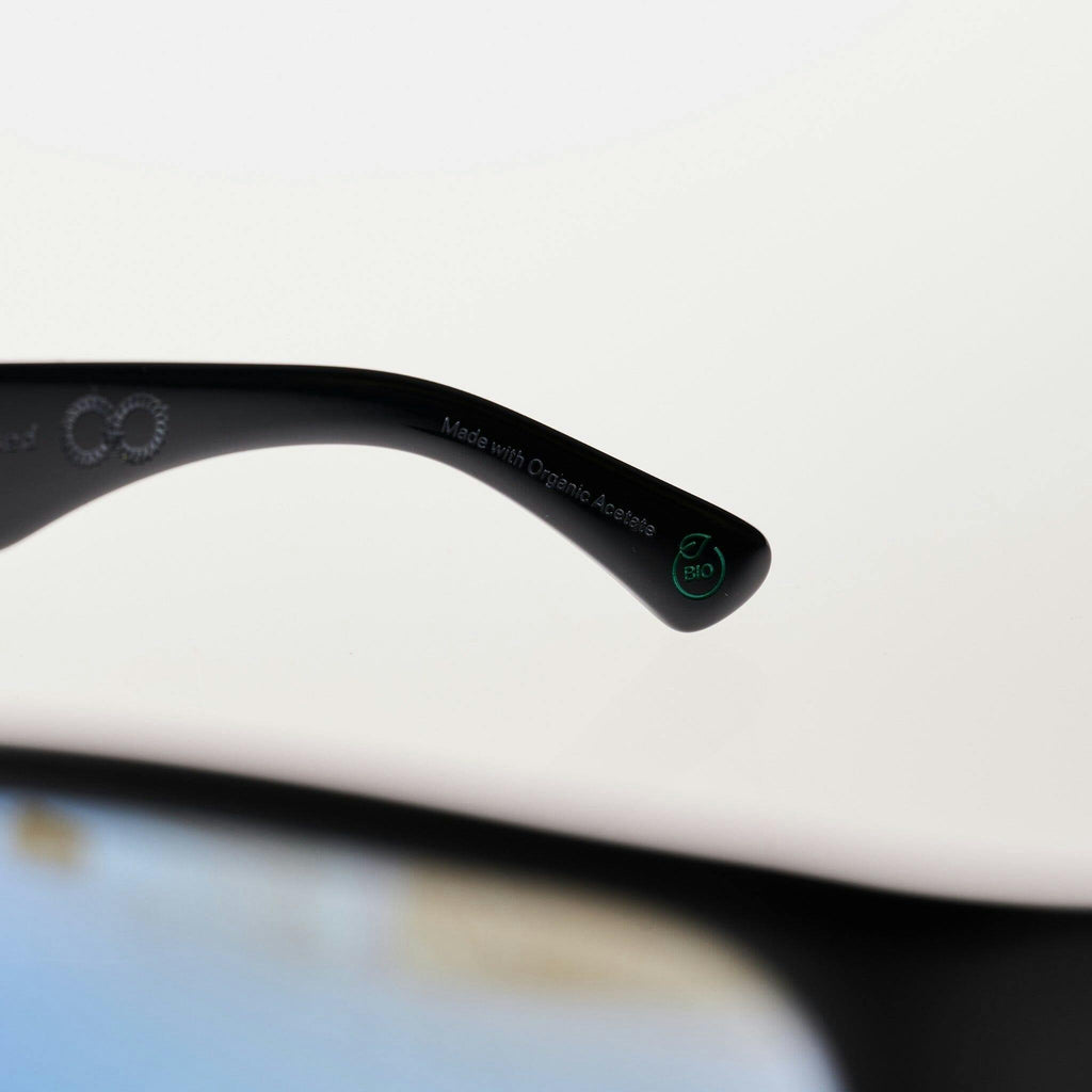 CYLINDER Gloss Black | Grey Polarised Blue Chrome Mirror Bio Lens