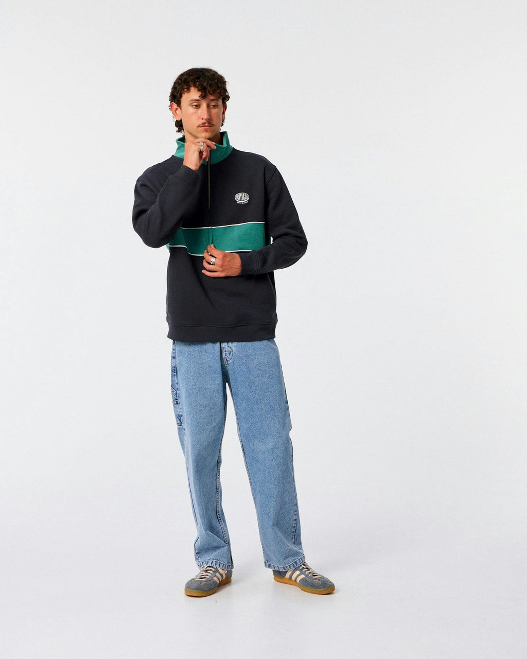 Blade Quarter Zip Crew - Vintage Black
