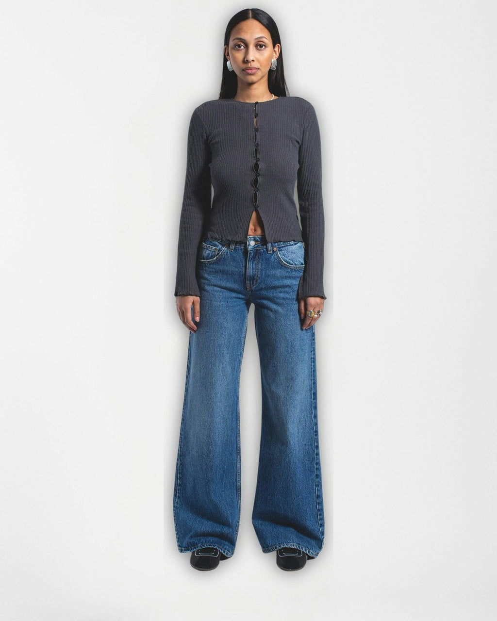 Rhue Low Wide Jeans - Stream Mid Used