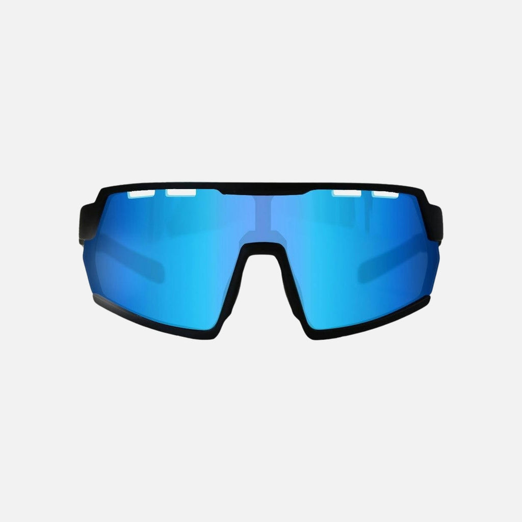 Legacy - Matte Black Frame Blue Rubber Arm, Rose Lens with Blue Iridium plus Venting