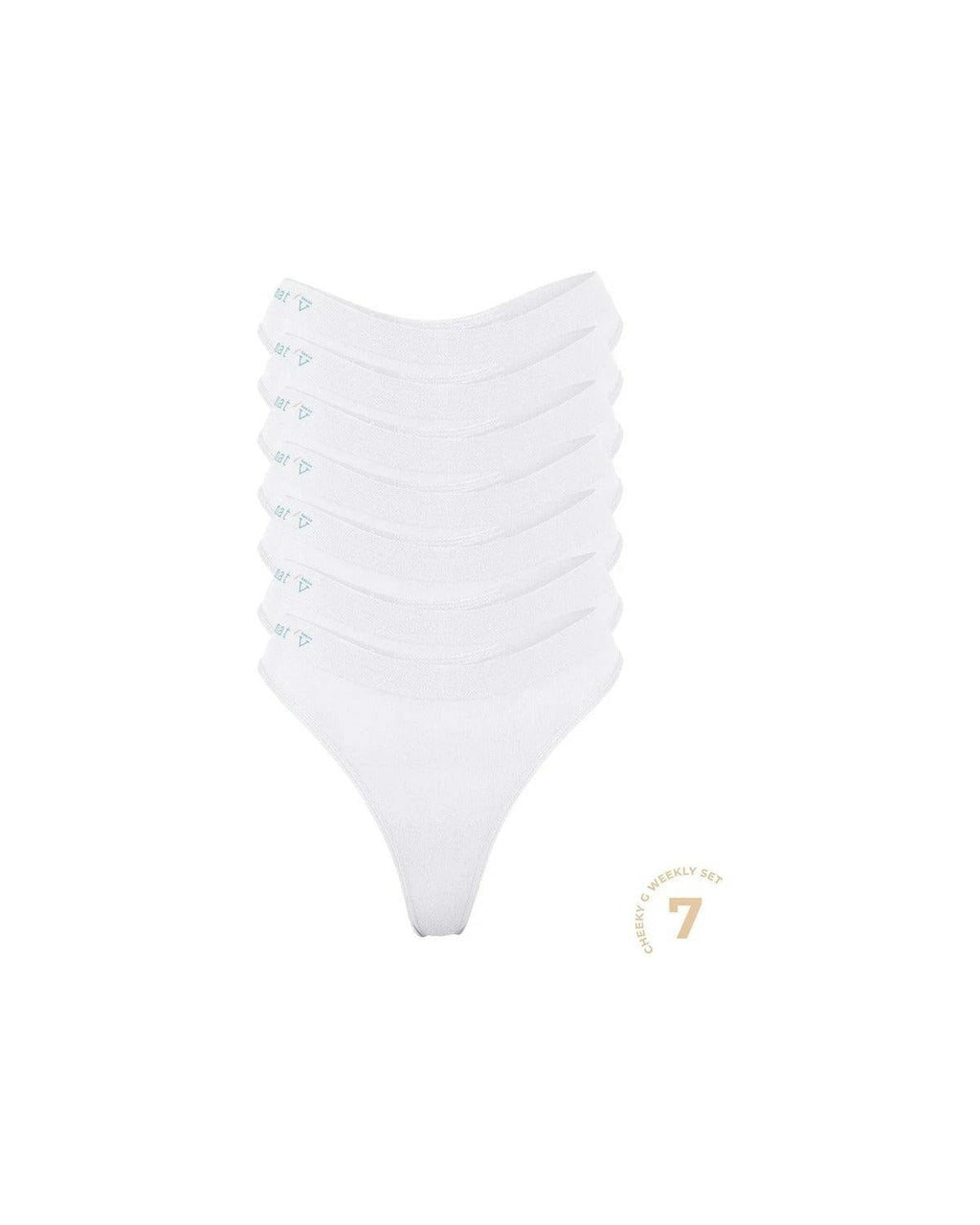 Cheeky Modal G-String Underwear 7 Pack - White