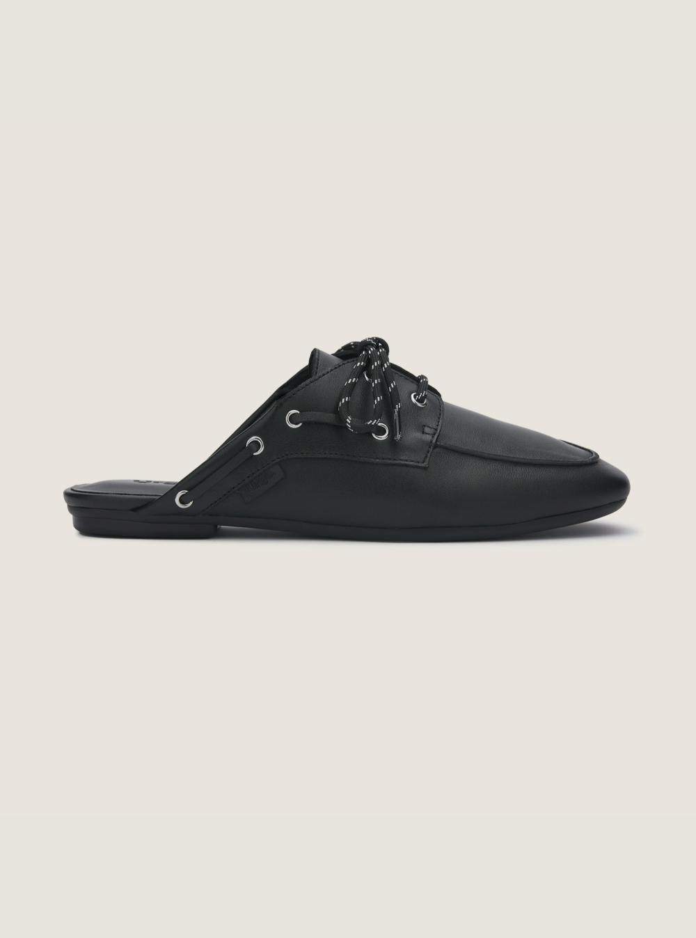 Seaside Mule - Black Leather