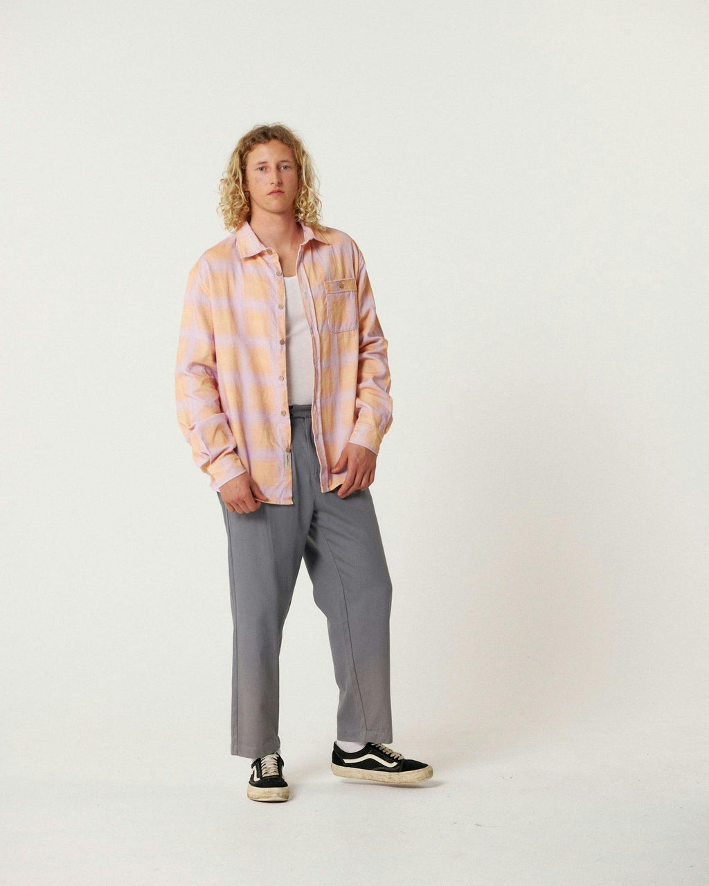 Fusion Cord Long Sleeve Shirt - Coral