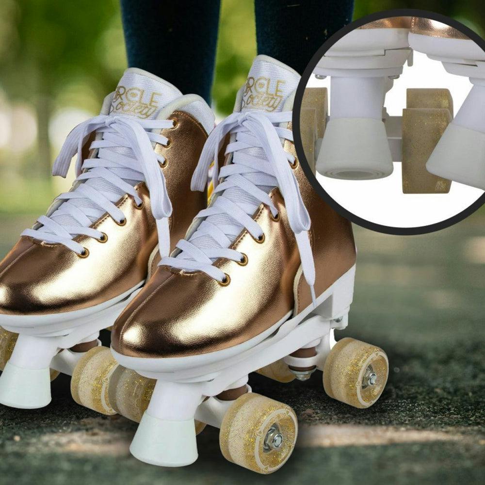 Bravo Sports Circle Society Metallic Rose Gold Roller Skates Size 3-7