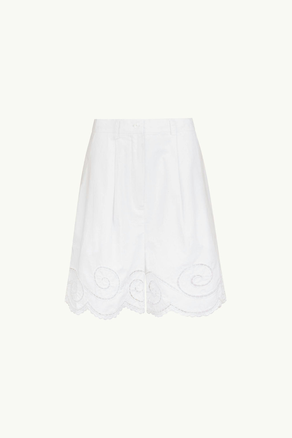 PEACOCK TAILORED SHORTS - WHITE