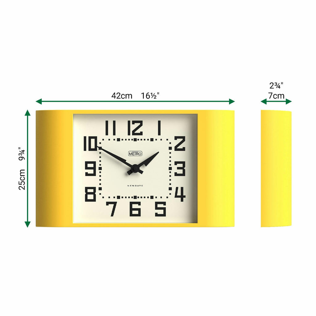 Newgate Metro Wall Clock-Yellow