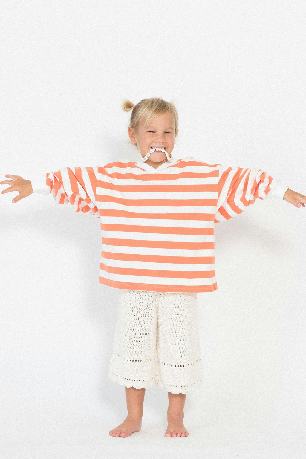 Kids Nautical Long Sleeve Tee - Tangerine