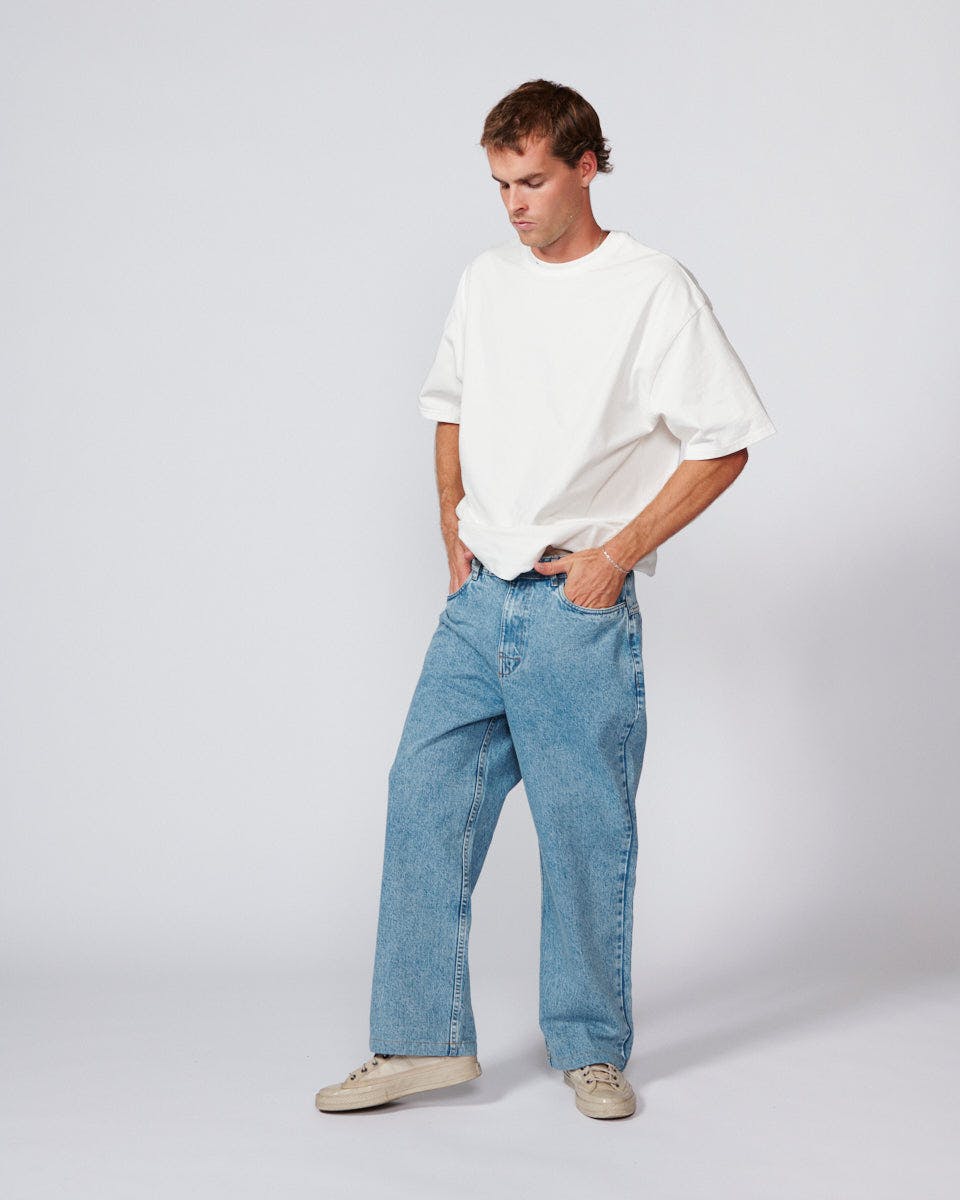 Peaty 5 Pocket Denim Carpenter Jean - Washed Blue