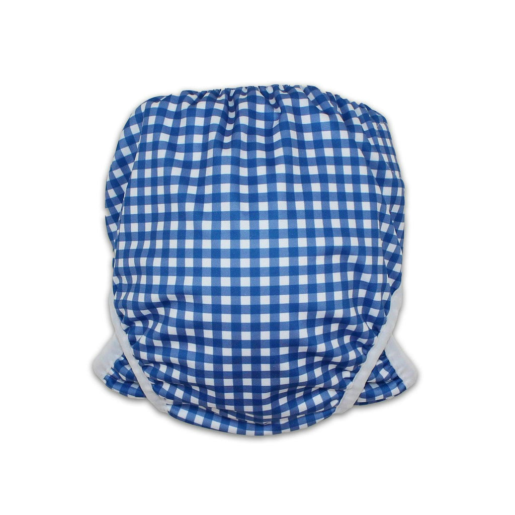 Adjustable Reusable Swim Nappy and Wet Bag - Blue Gingham Check