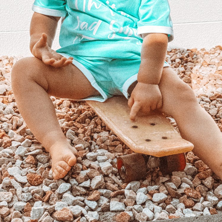 Retro Shorts Kids- Aqua