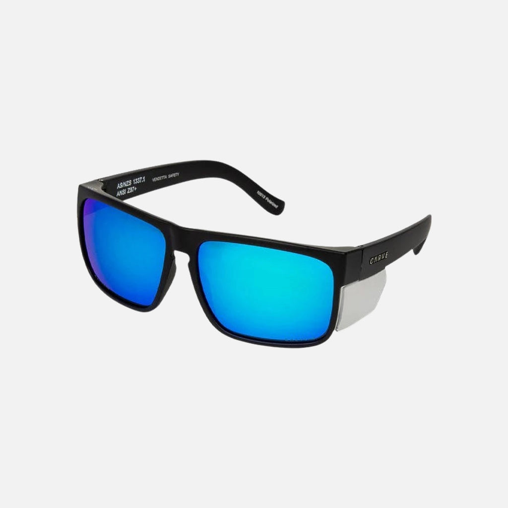 Vendetta - Safety Matt Black Frame - Grey Polarized Blue Iridium Lens