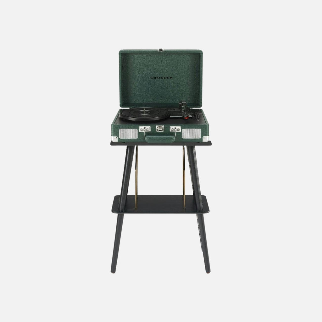 Crosley Cruiser Bluetooth Portable Turntable + Crosley Turntable  Stand Bundle - Emerald Green
