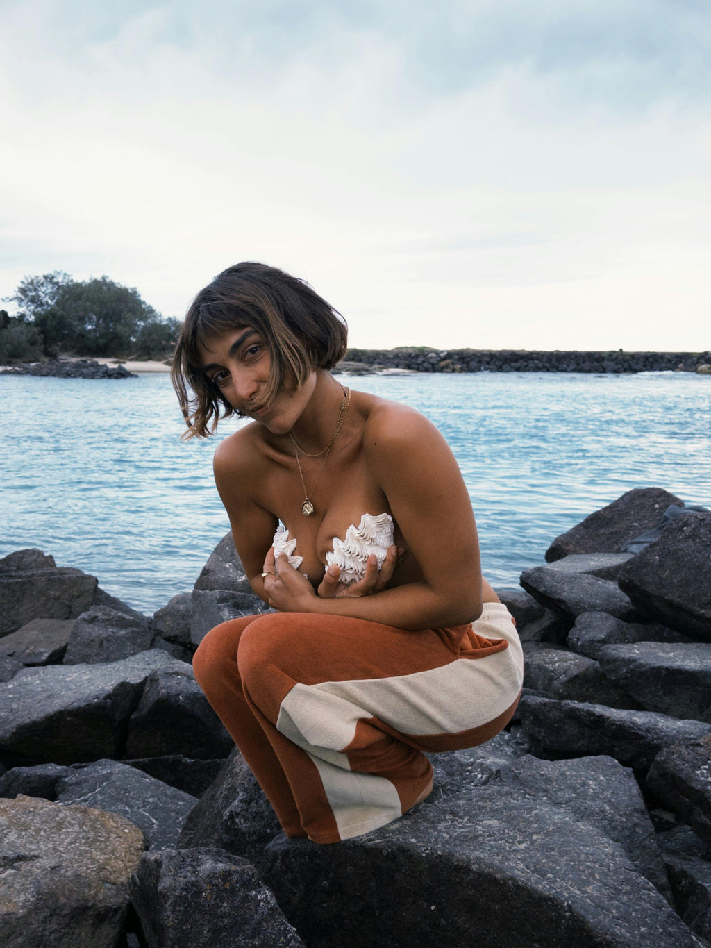 Après Surf Panel Pant in Rust & Cream