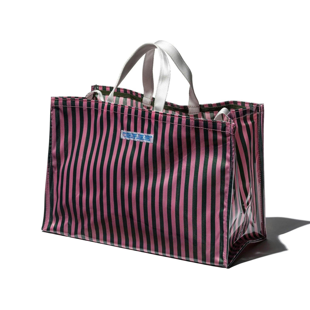 Puebco Covered School Tie Fabric Market Bag / Dark Green x Pink