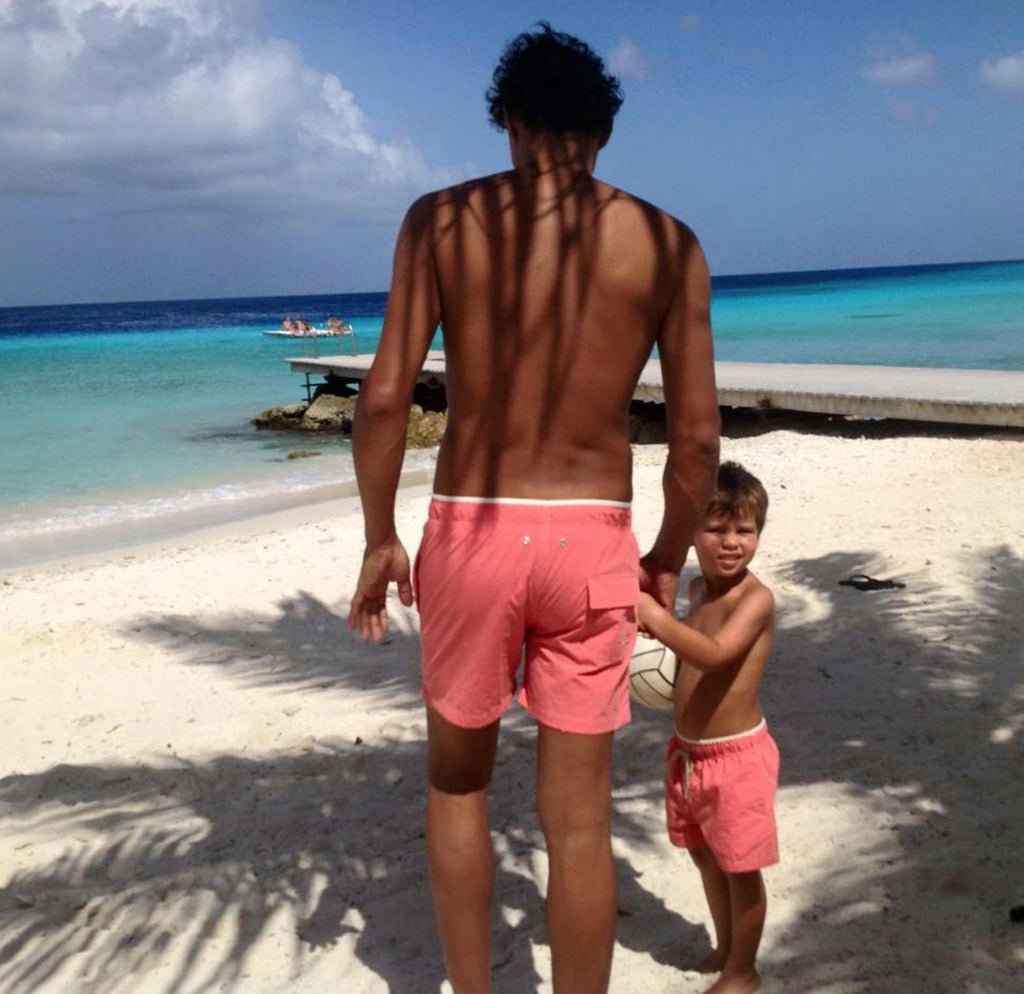 Santorini Swim Shorts Coral Red