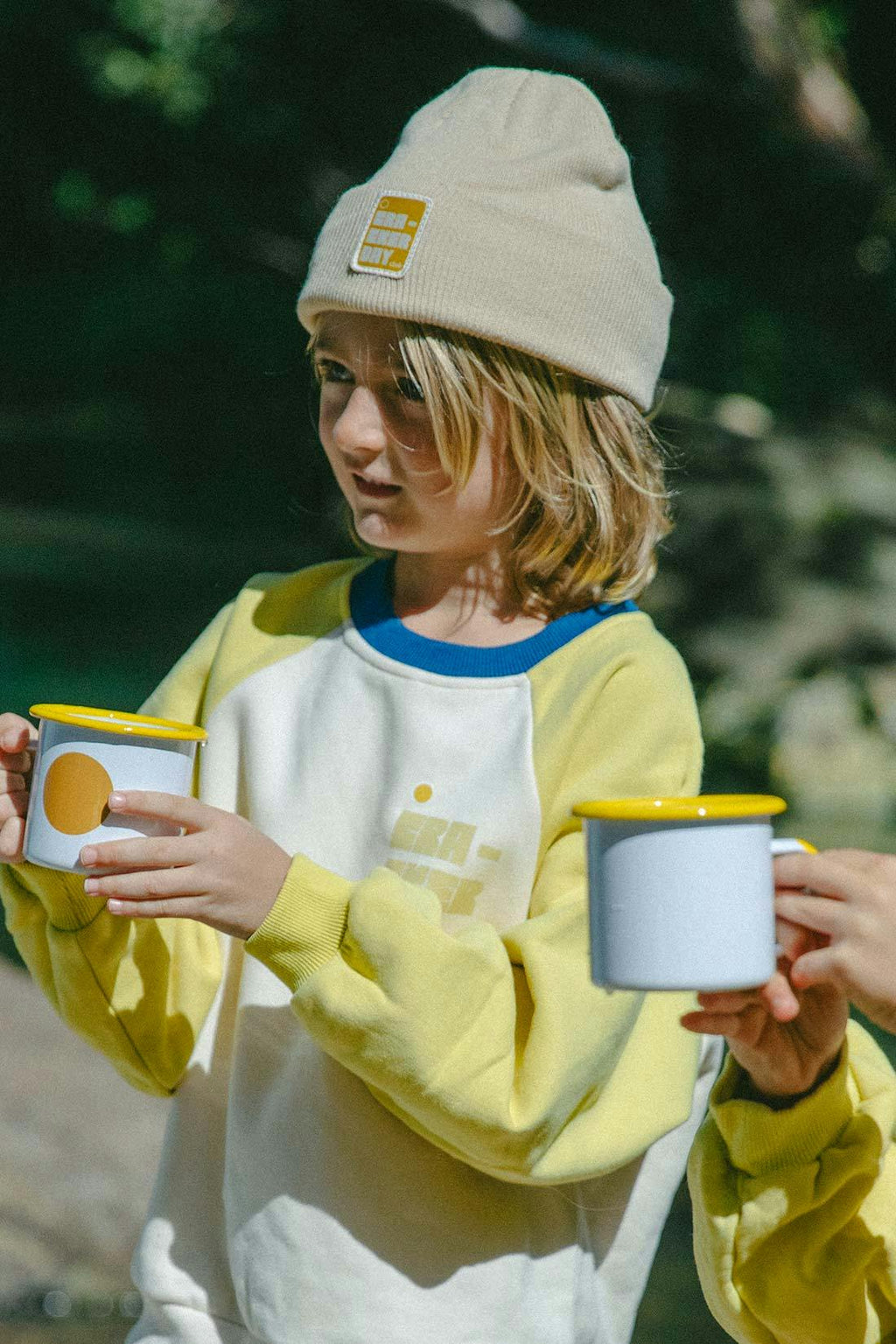 Kids Stacked Beanie - Sand