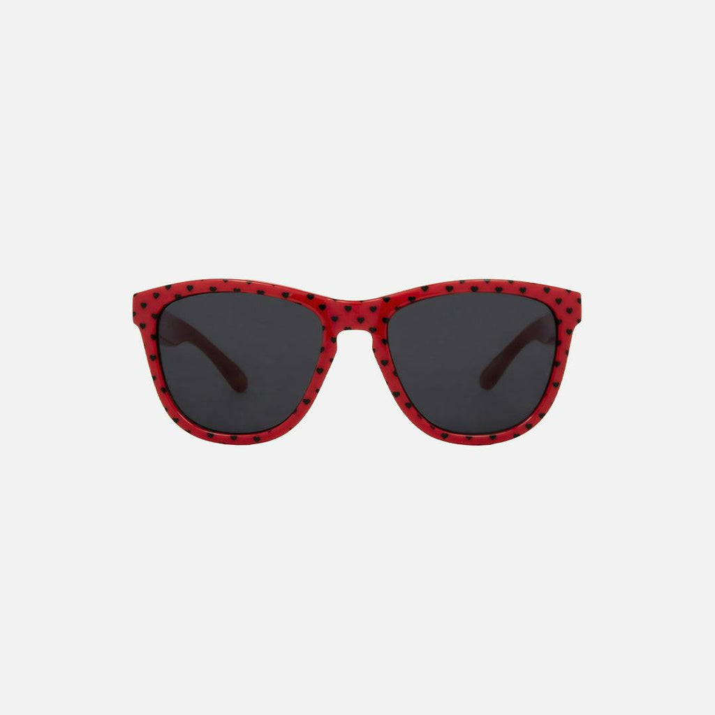 Cali Junior - Kids Gloss Red Hearts Frame with Grey Lens