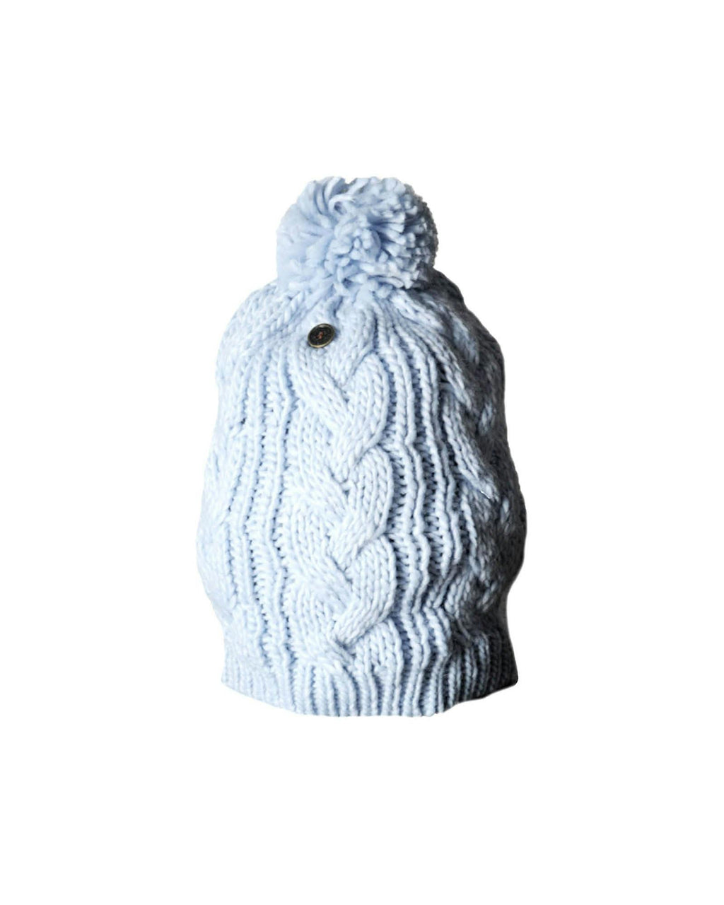 The Consciousness Beanie – Baby Blue Cable Knit