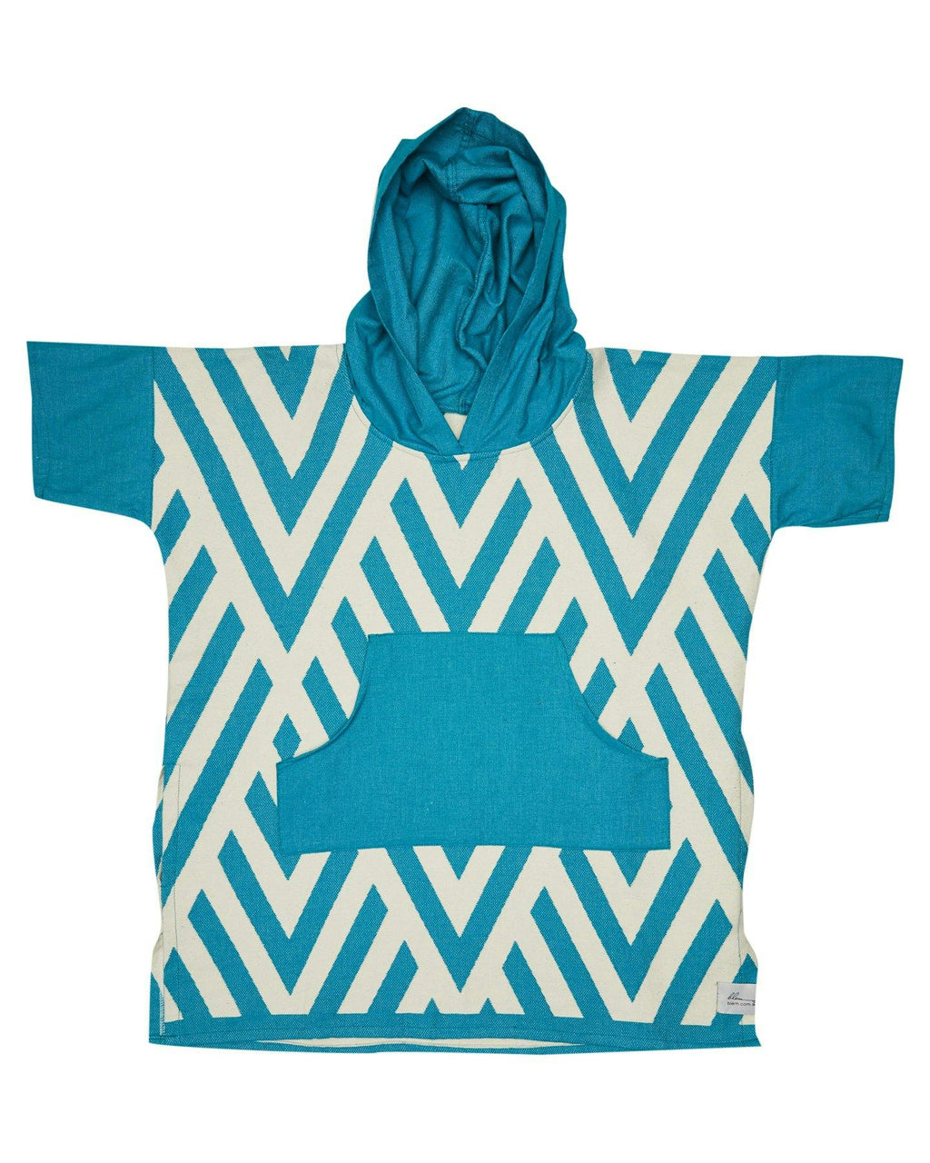 Zig Zag Turquoise Kids Poncho