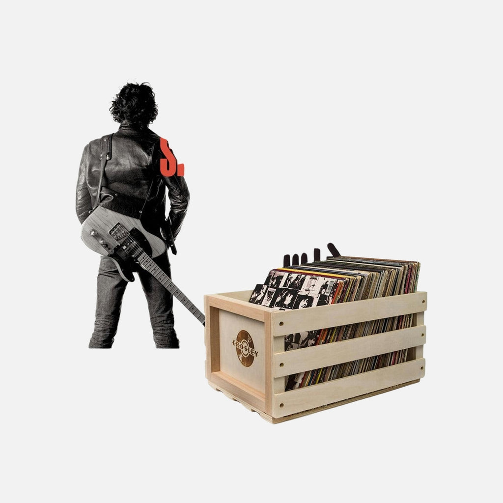Crosley Record Storage Crate Bruce Springsteen Greatest Hits Vinyl Album Bundle