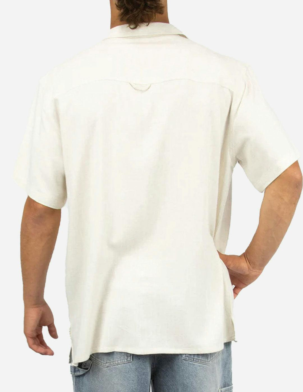 PRIMUS - Men's short sleeve open collar shirt - Oat