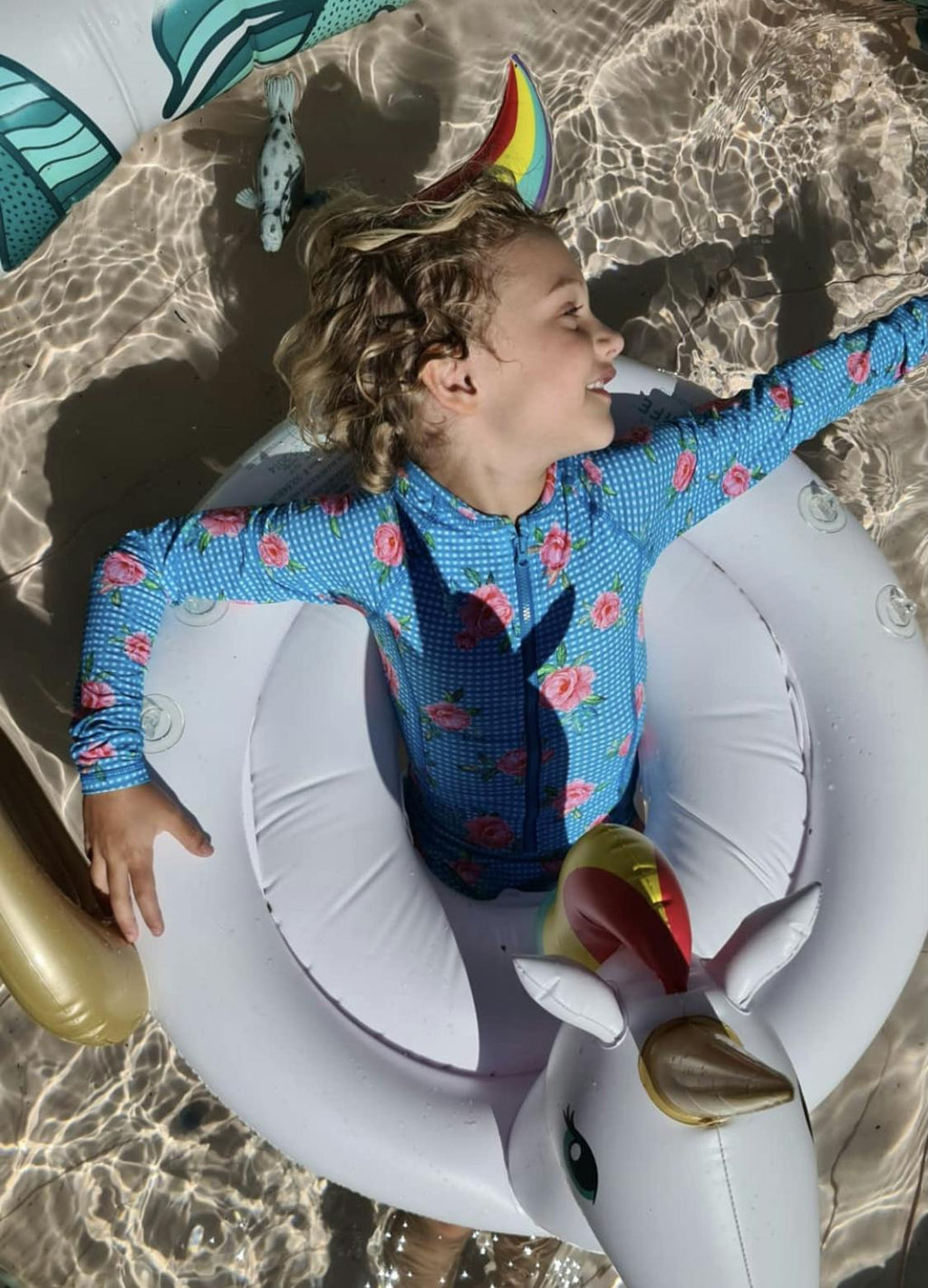 Long sleeve surf swimsuit - Vacation Time print