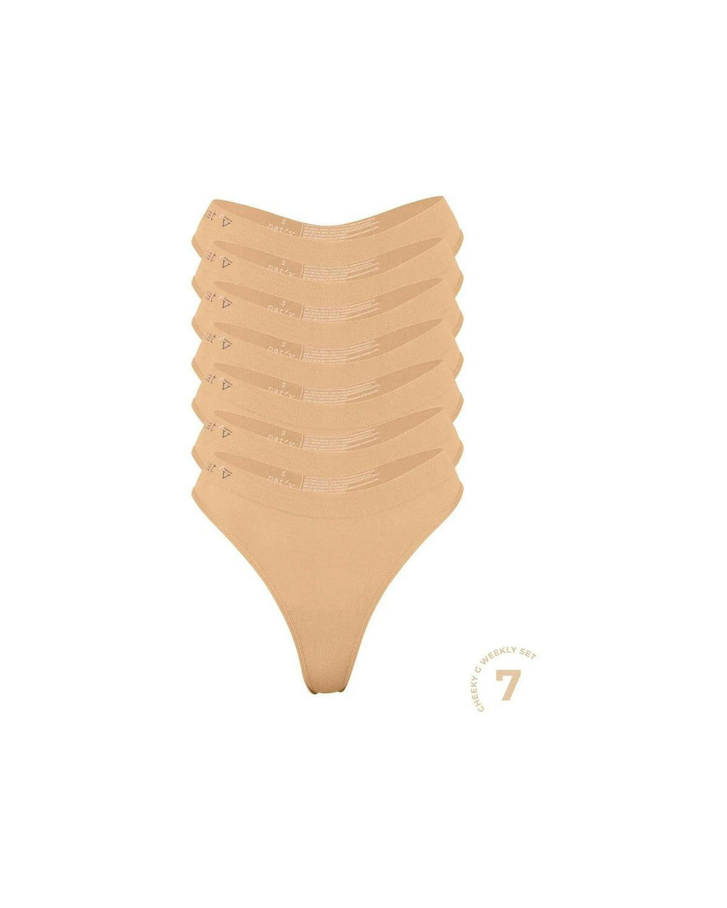 Cheeky Modal G-String Underwear 7 Pack - Bone