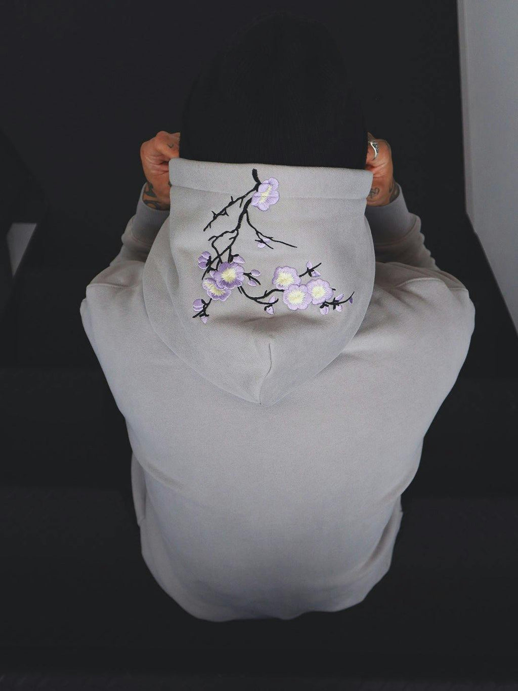 Nardo Grey / Purple & Yellow Blossom //// Hoodie