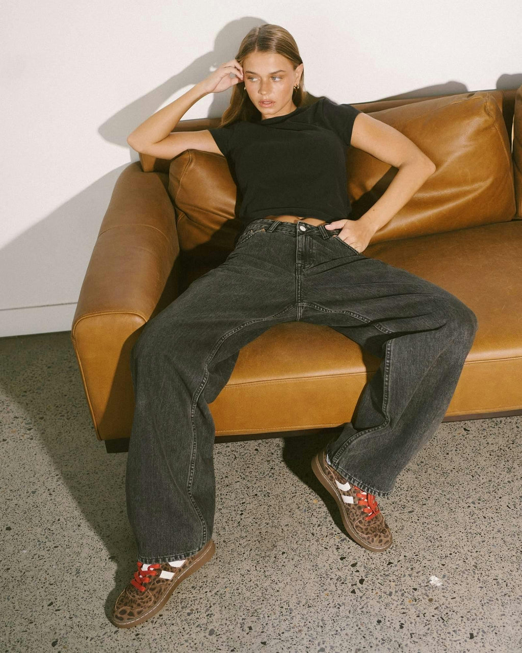 Hill Low Relaxed Jeans - Aged Black