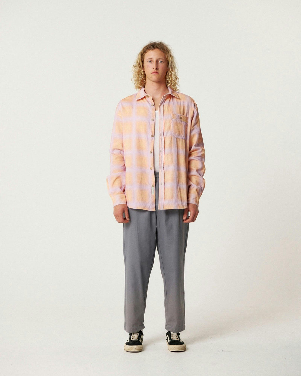 Fusion Cord Long Sleeve Shirt - Coral