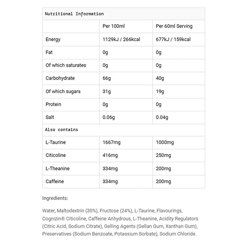 BETA FUEL + Nootropics Gel 60ml Lemon & Lime Single