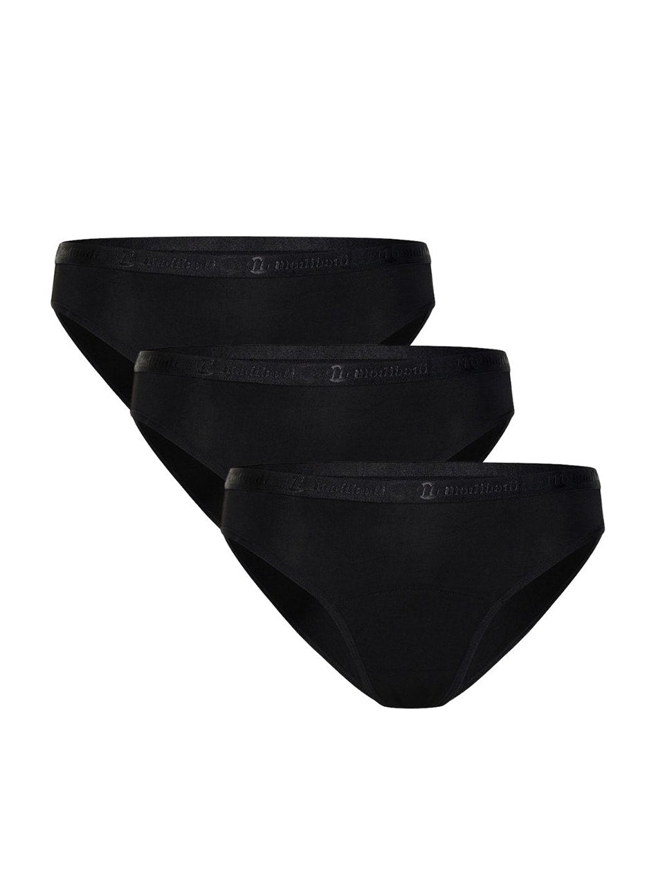 Classic Period Underwear Bikini Super Absorbency 3 Pack Black