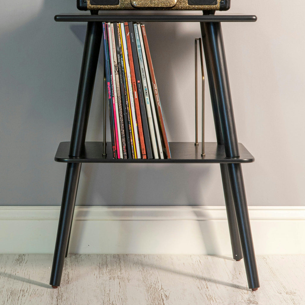 Crosley Voyager Bluetooth Portable Turntable + Crosley Turntable Stand Bundle - Black