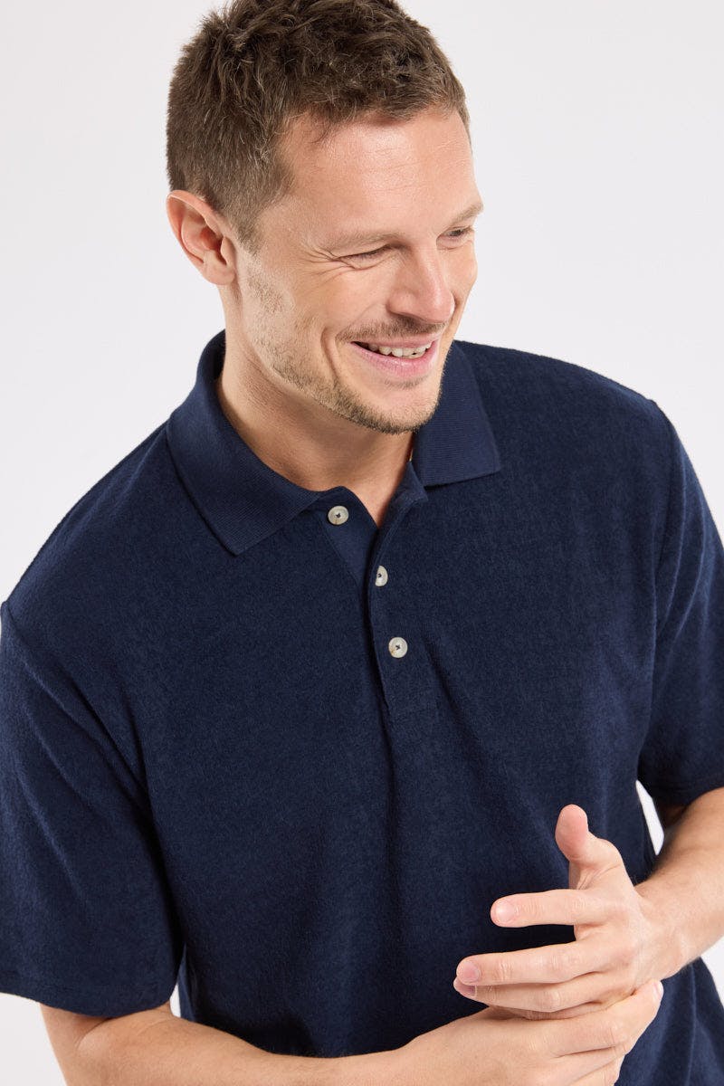 Armor Lux Heritage Terry Polo in Marine Deep