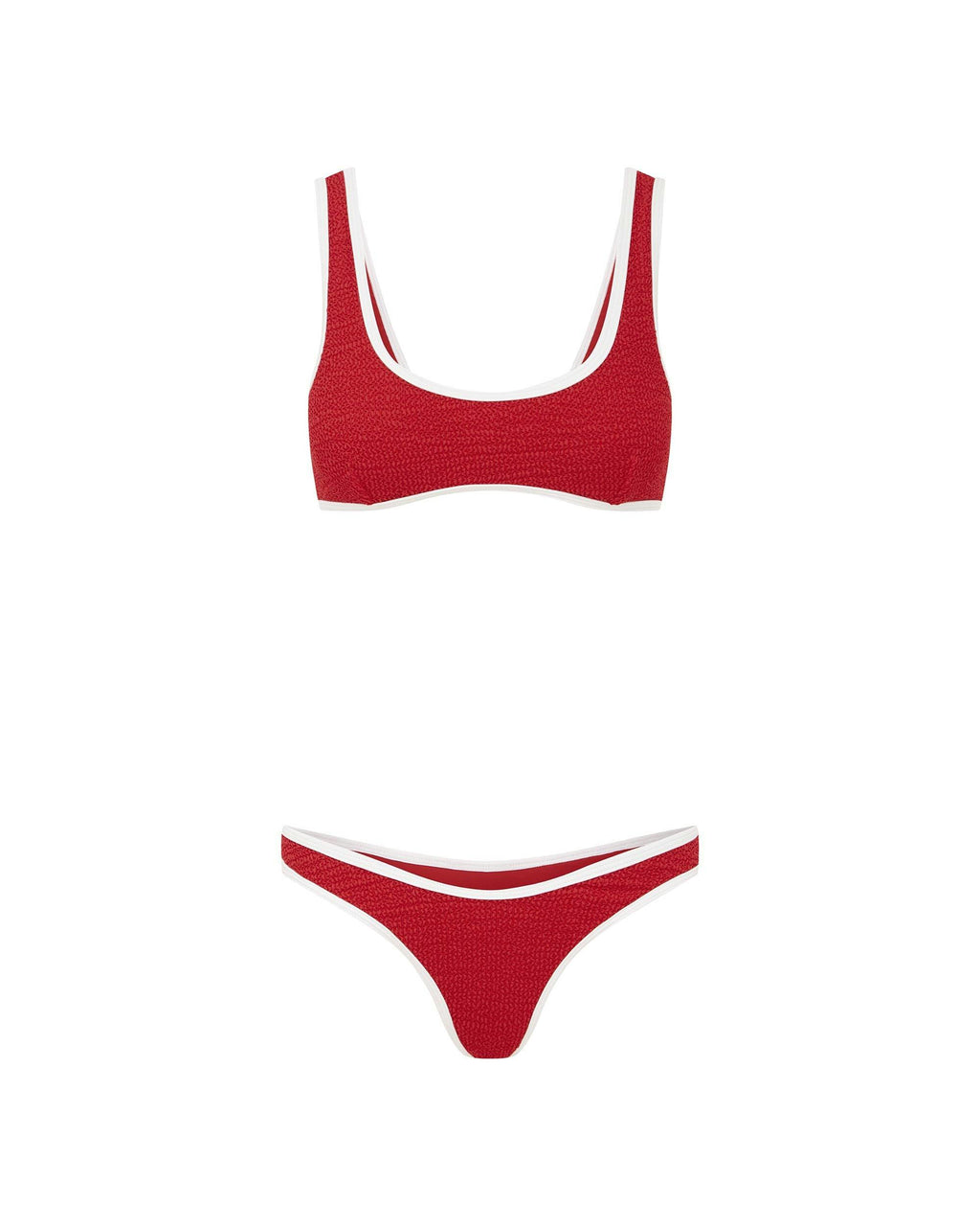 THE 90'S DUO CROP TOP - RED/ WHITE CRIMP