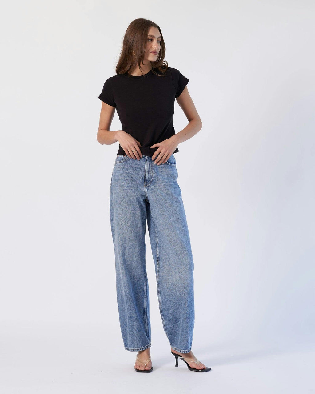 Donna High Relaxed Jeans - Stream Sky Used