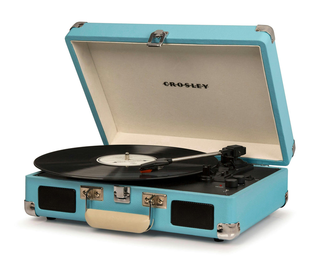 Crosley Cruiser Bluetooth Portable Turntable + Crosley Turntable Stand Bundle - Turquoise