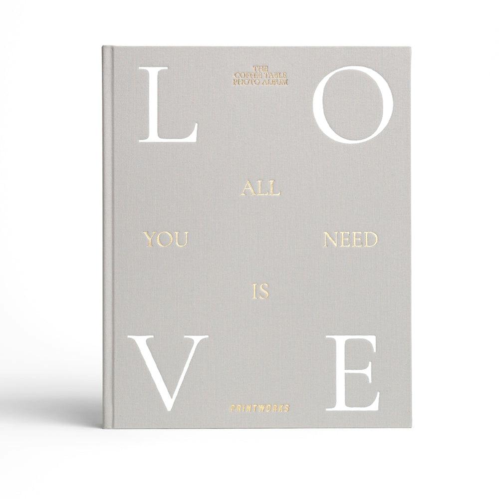Printworks Photo Album-All You Need Is Love-Grey