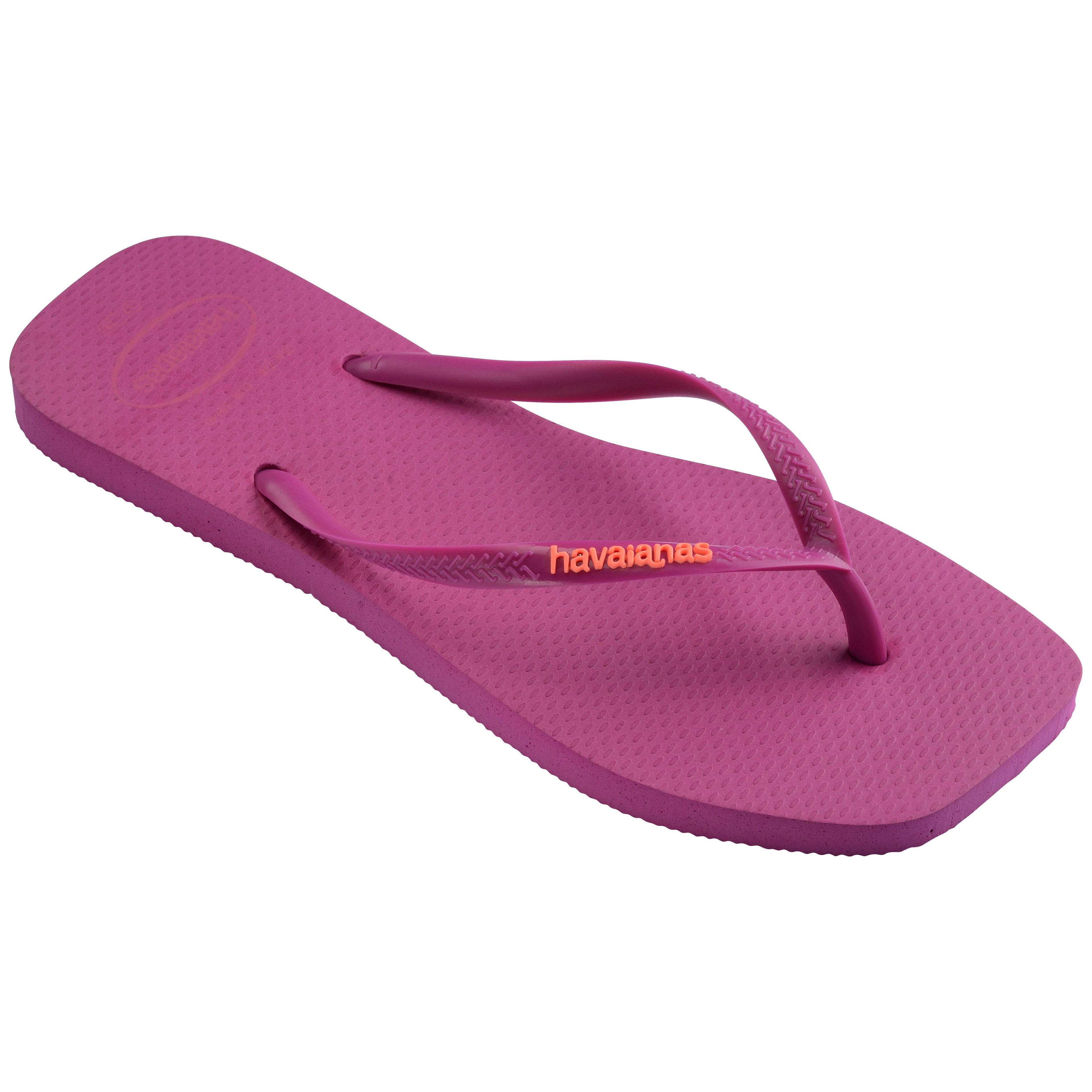 Slim Square Toe Logo Thongs