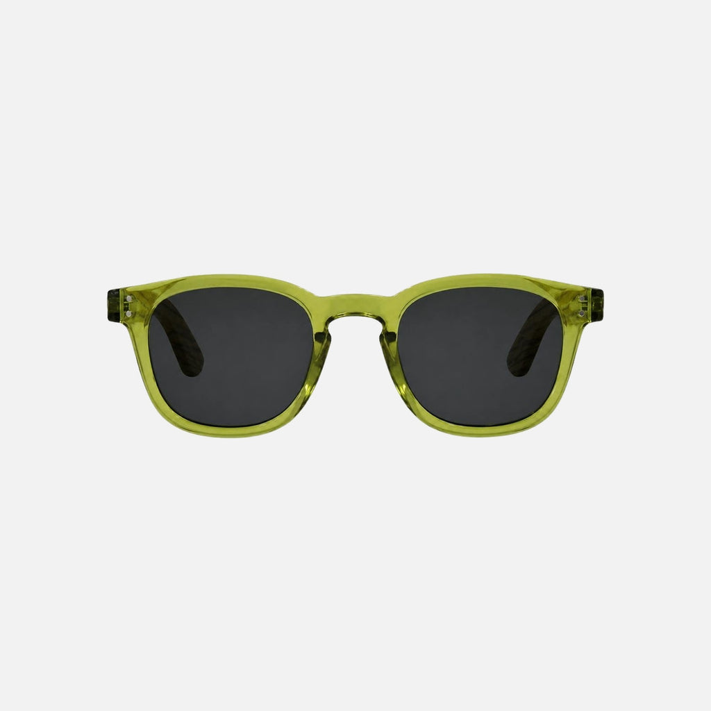 Havana - Crystal Green Frame with Wooden Temple Grey Polarized Lens