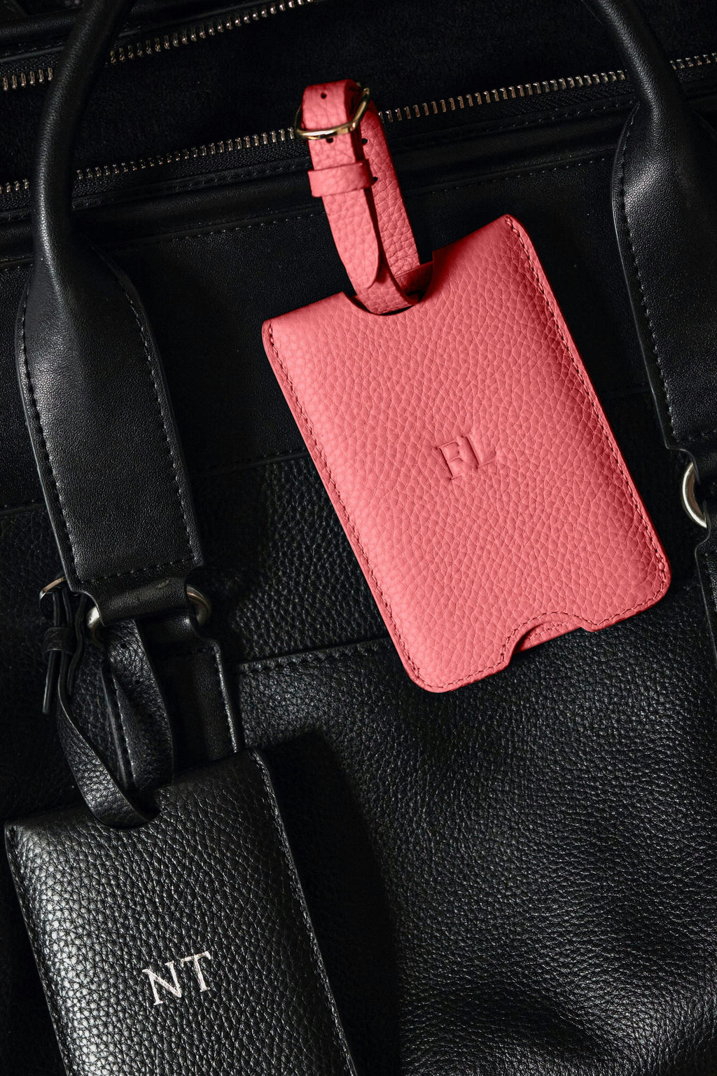 Leather Luggage Tag | Bubblegum Pink Gold