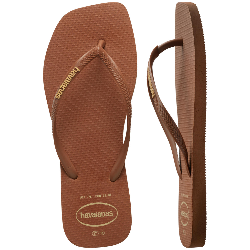Slim Square Toe Logo Thongs