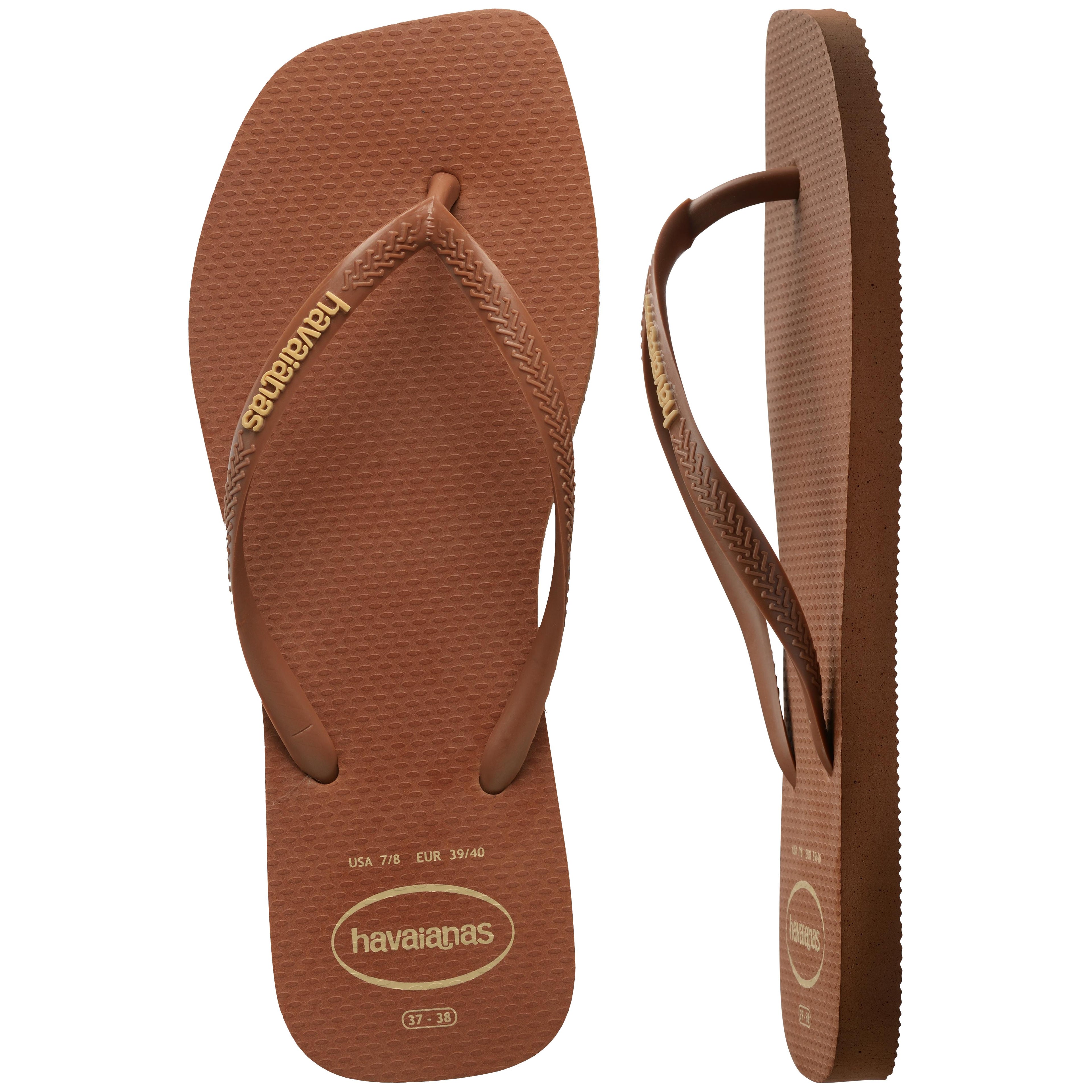 Slim Square Toe Logo Thongs